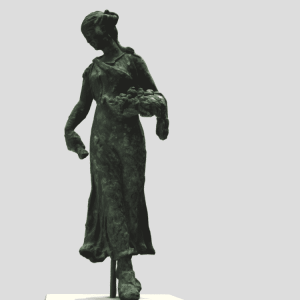 Bronze clothed female figurine